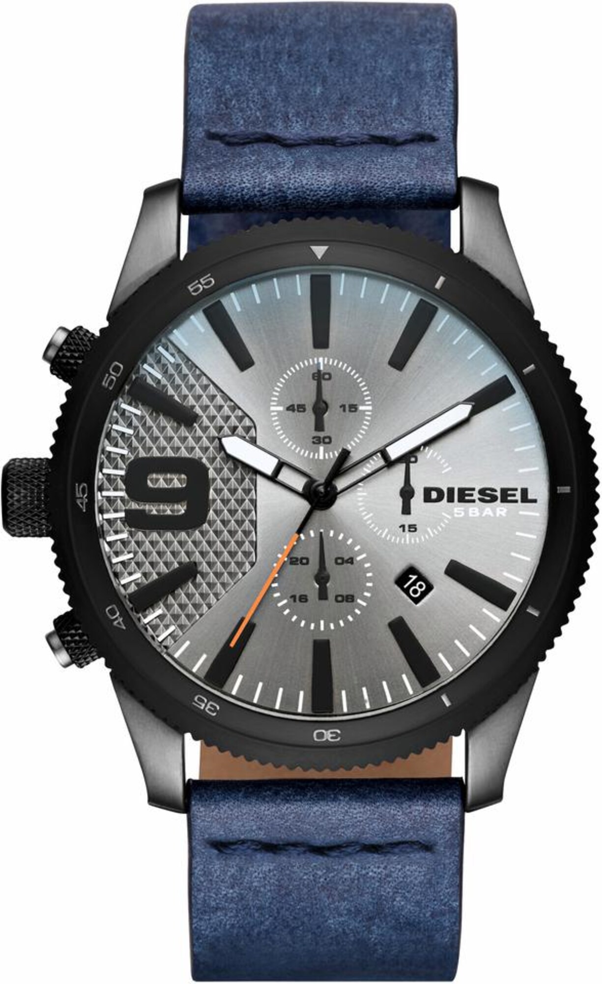 DIESEL Chronograph RASP CHRONO 46, DZ4456 blau / anthrazit / silbergrau