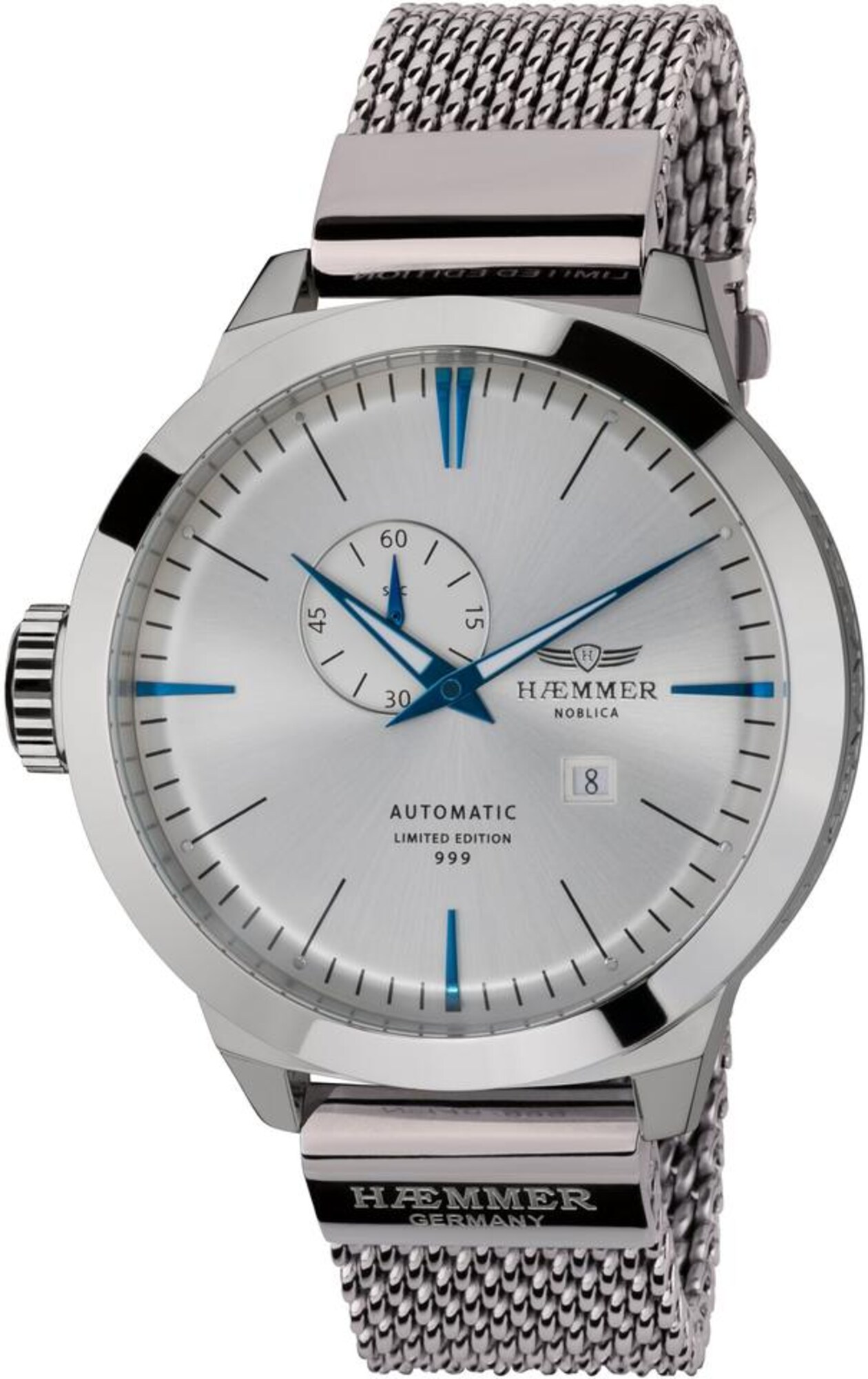 HAEMMER Automatikuhr Harvard - M, HA-08-M blau / silber