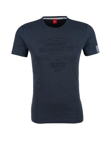 S.Oliver RED LABEL T-Shirt mit erhabenem Frontprint dunkelblau