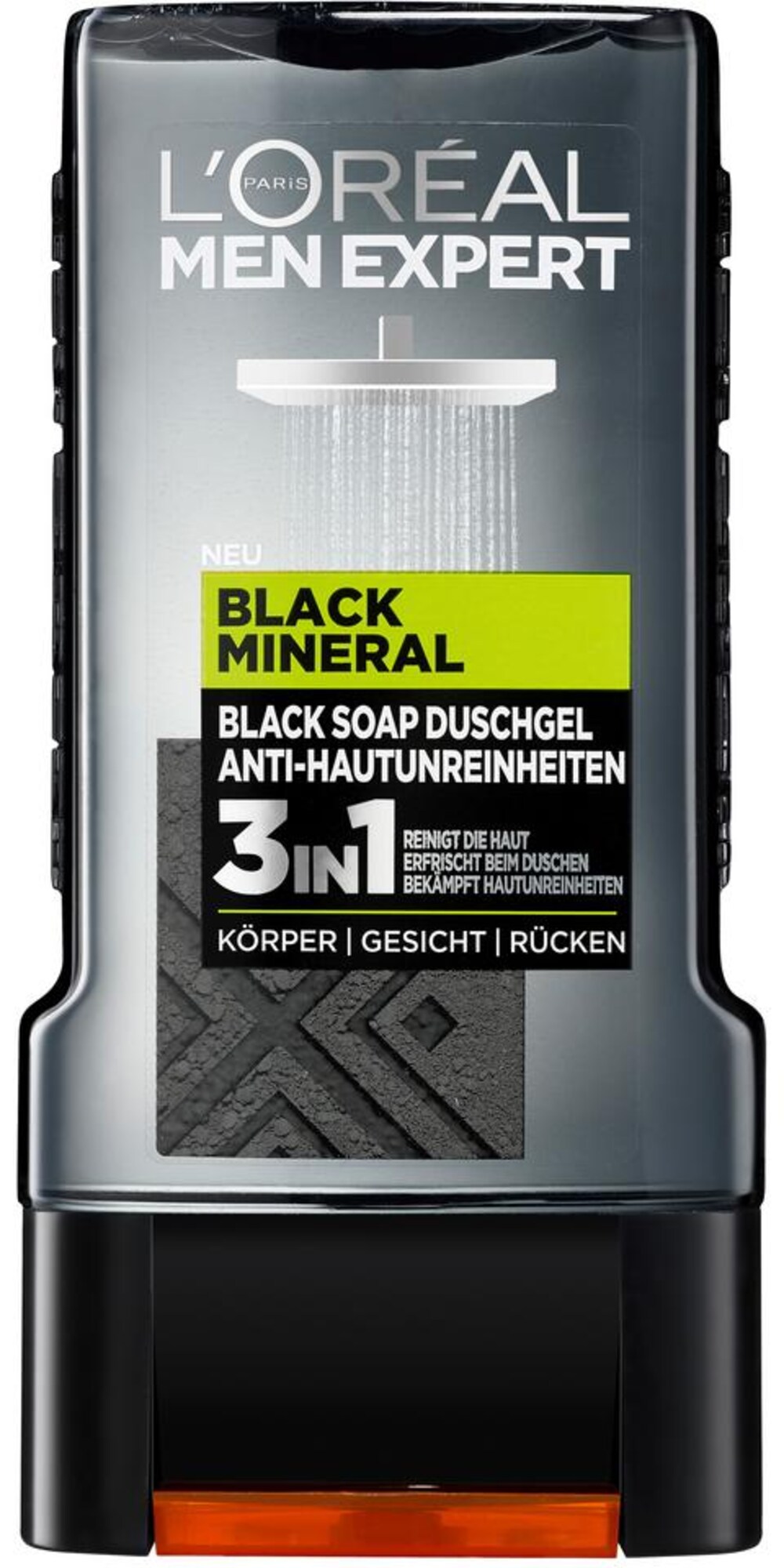 L''''Oréal Paris Men Expert Duschgel ''''Black Mineral Anti-Hautunreinheiten'''' schwarz