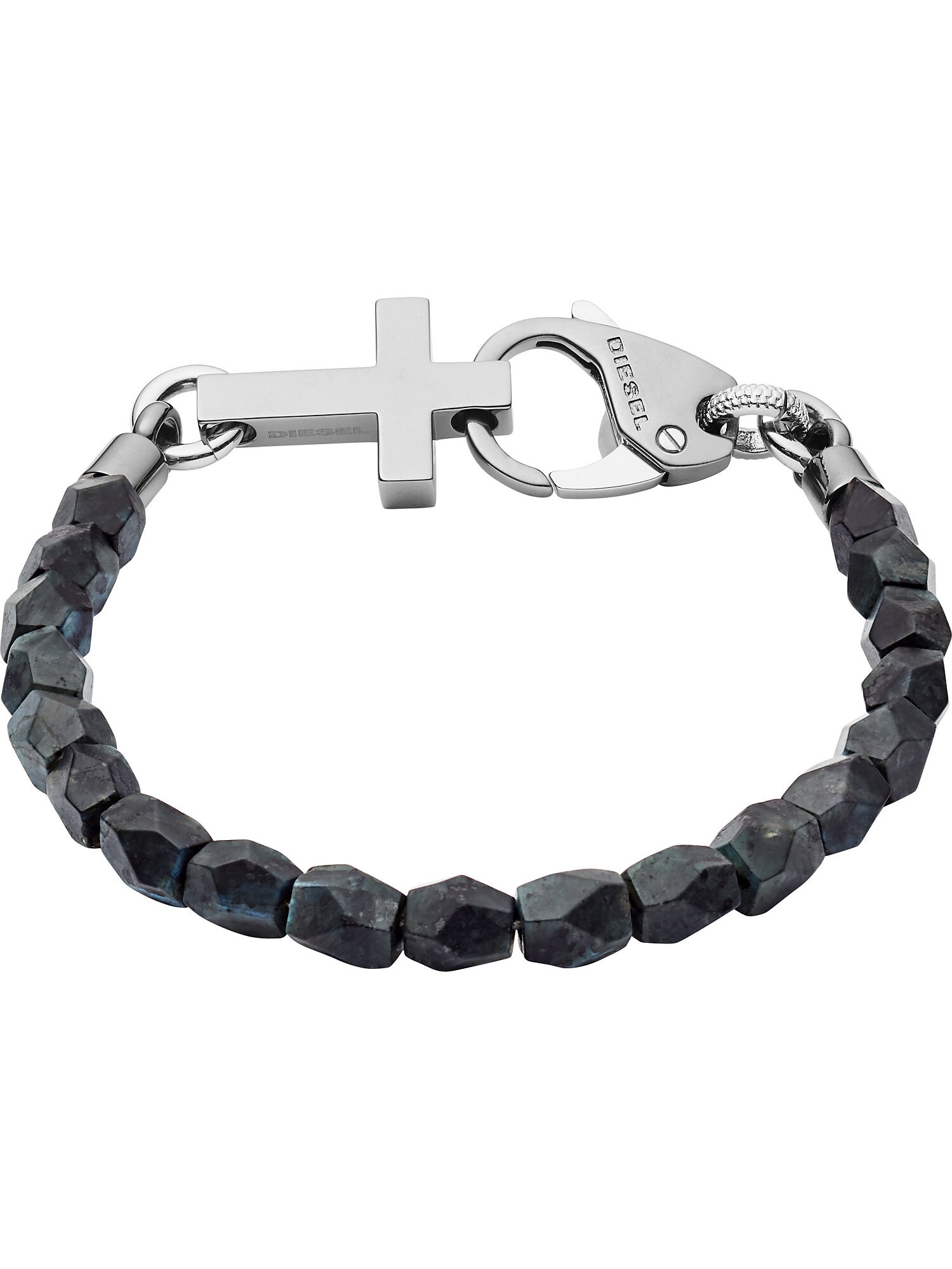 DIESEL Armband schwarz / silber