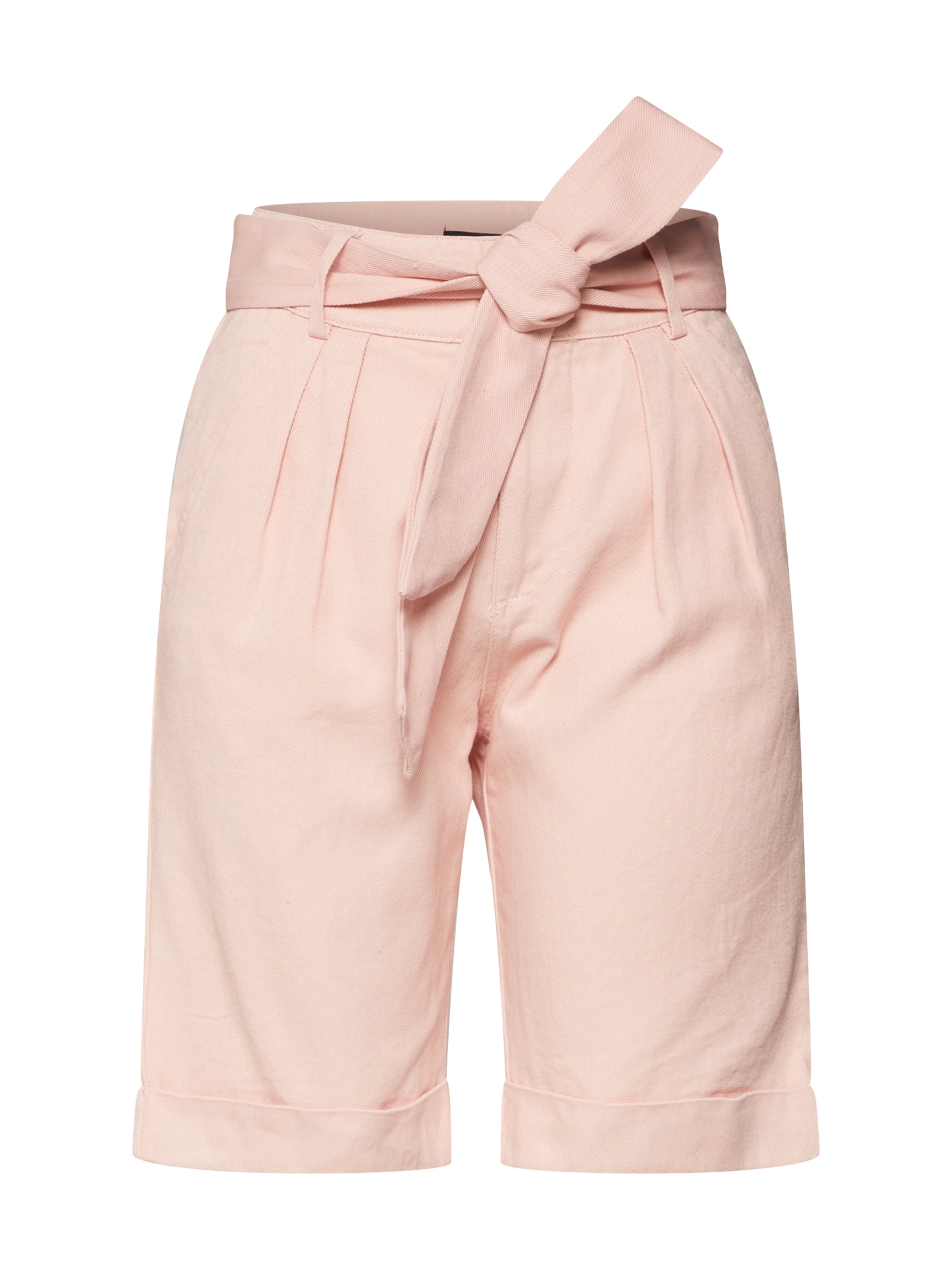 Missguided Kalhoty se sklady v pase 'Belted Turn Up Co ord Short Pink' růžové