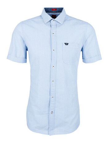 S.Oliver RED LABEL Slim: Gemustertes Kurzarmhemd hellblau