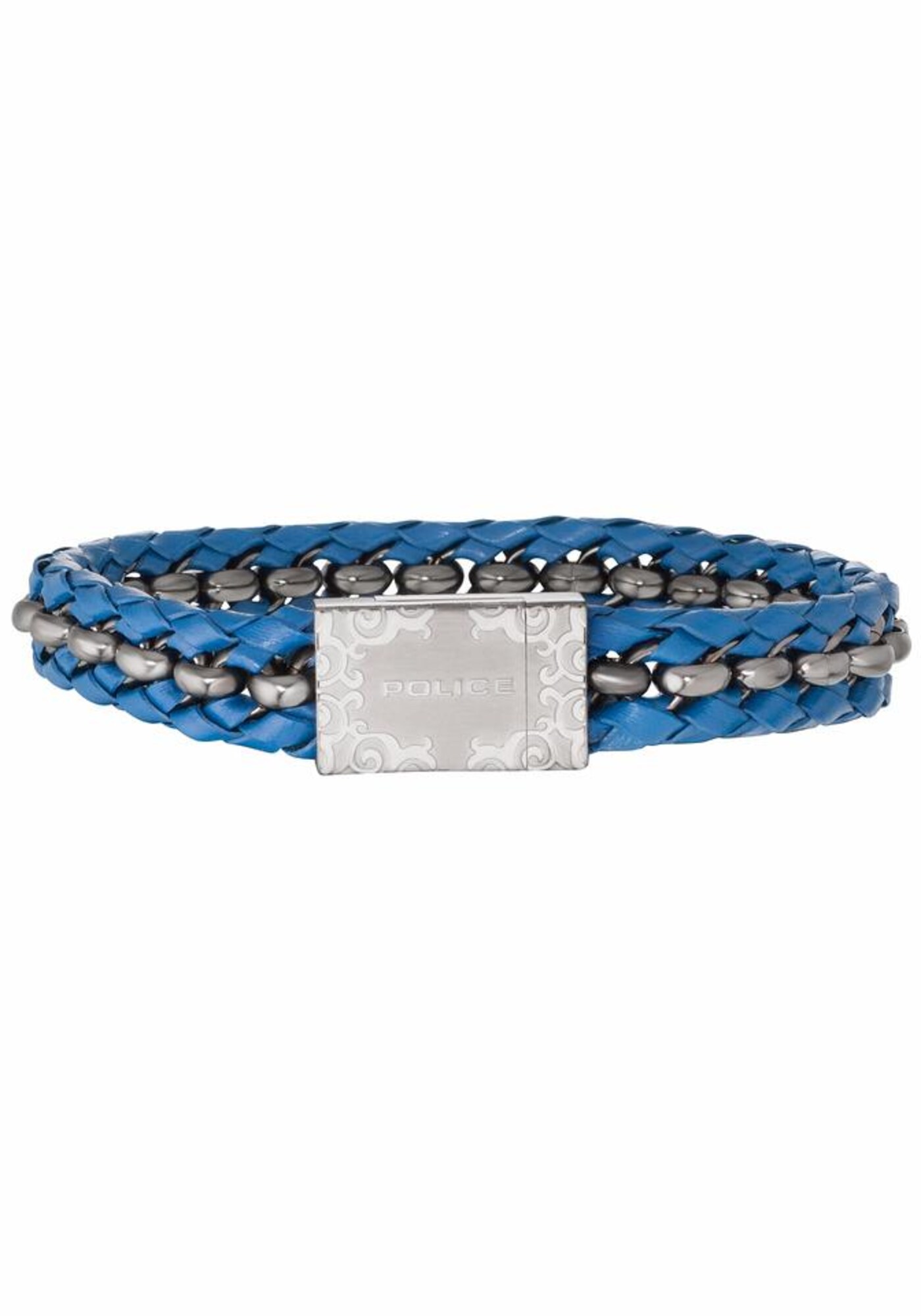 POLICE Armband ''''ORLANDO, PJ26053BLU.02-L'''' blau / silber