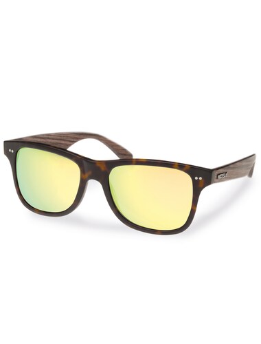 WOOD Fellas Sonnenbrille mit UV 400 Sonnenschutz braun / gelb