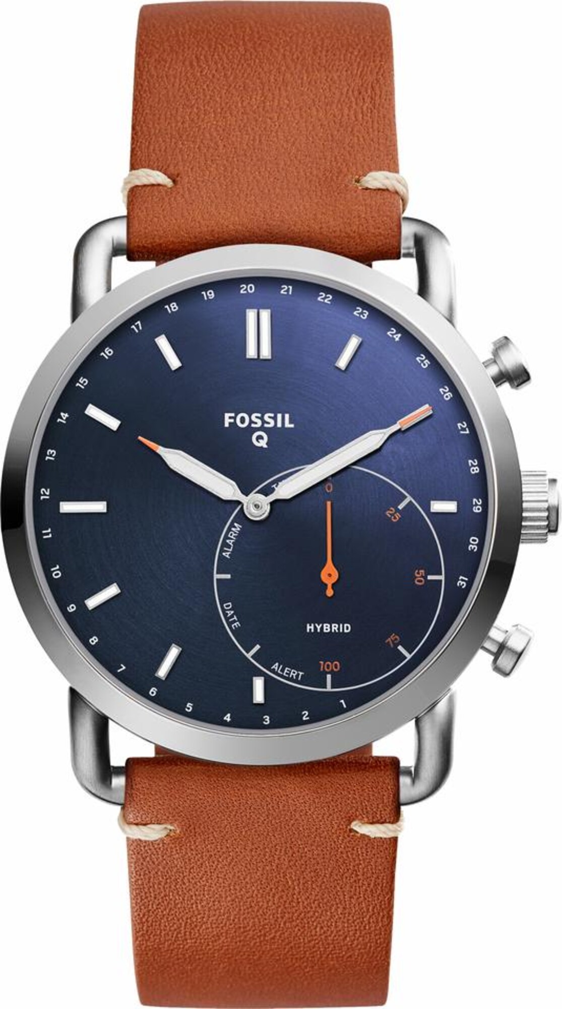 Fossil Q Smartwatch Q COMMUTER, FTW1151 (Android Wear) blau / braun / silber