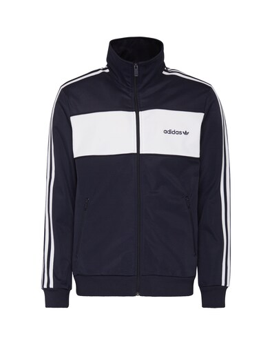 ADIDAS ORIGINALS Sweatjacke Blocktrack dunkelblau / weiß