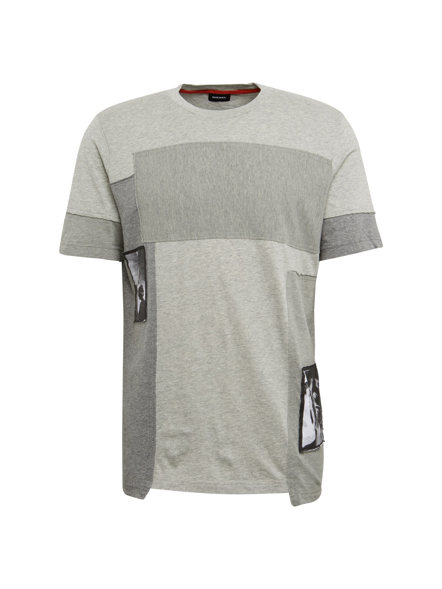 DIESEL T-Shirt in Struktur-Mix grau