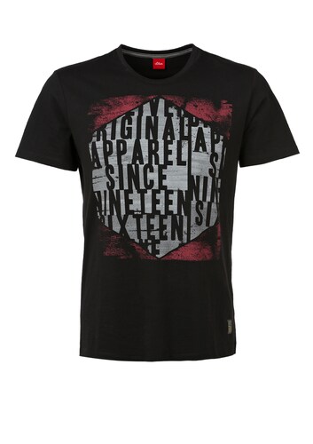 S.Oliver RED LABEL T-Shirt mit Wording-Print schwarz