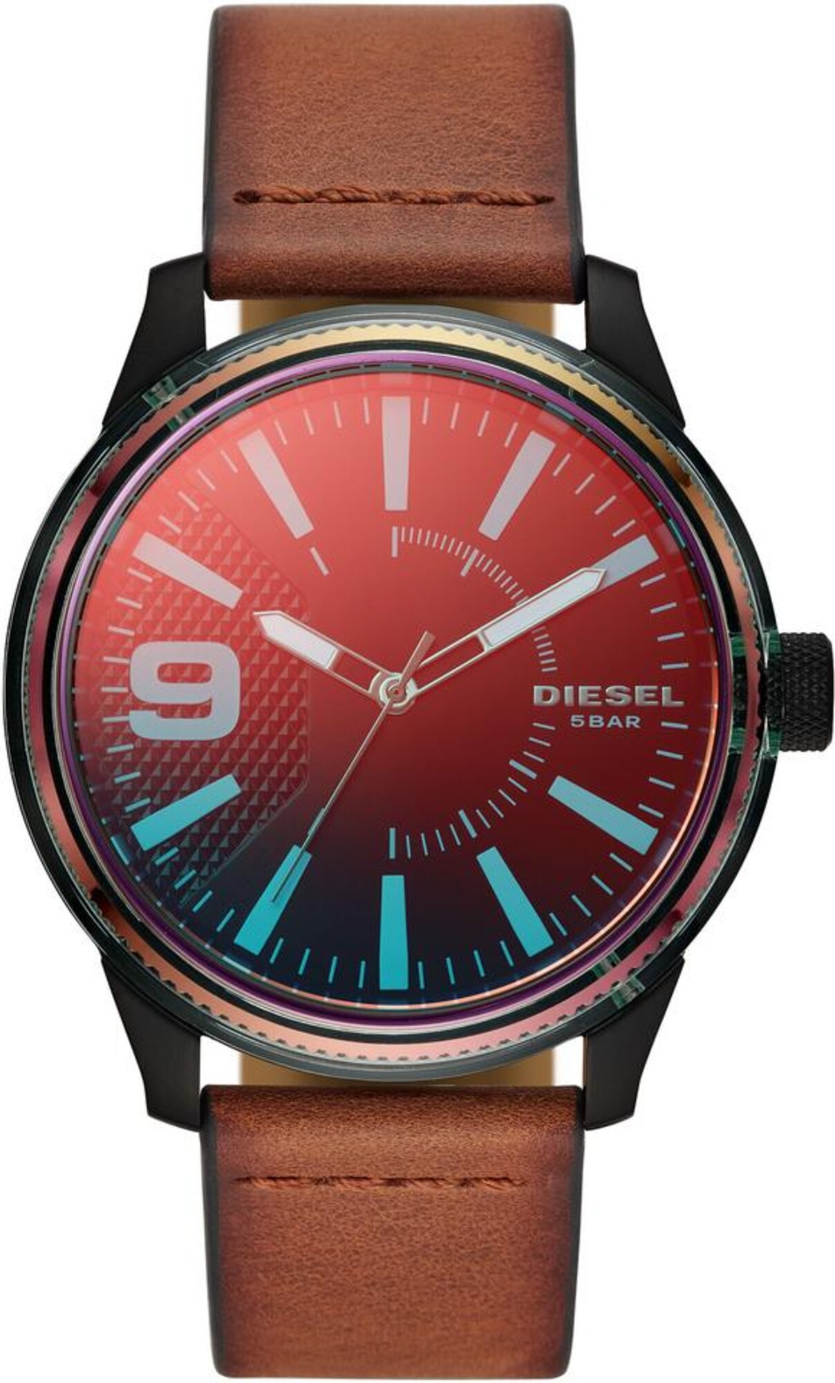 DIESEL Quarzuhr braun / petrol / rot / schwarz