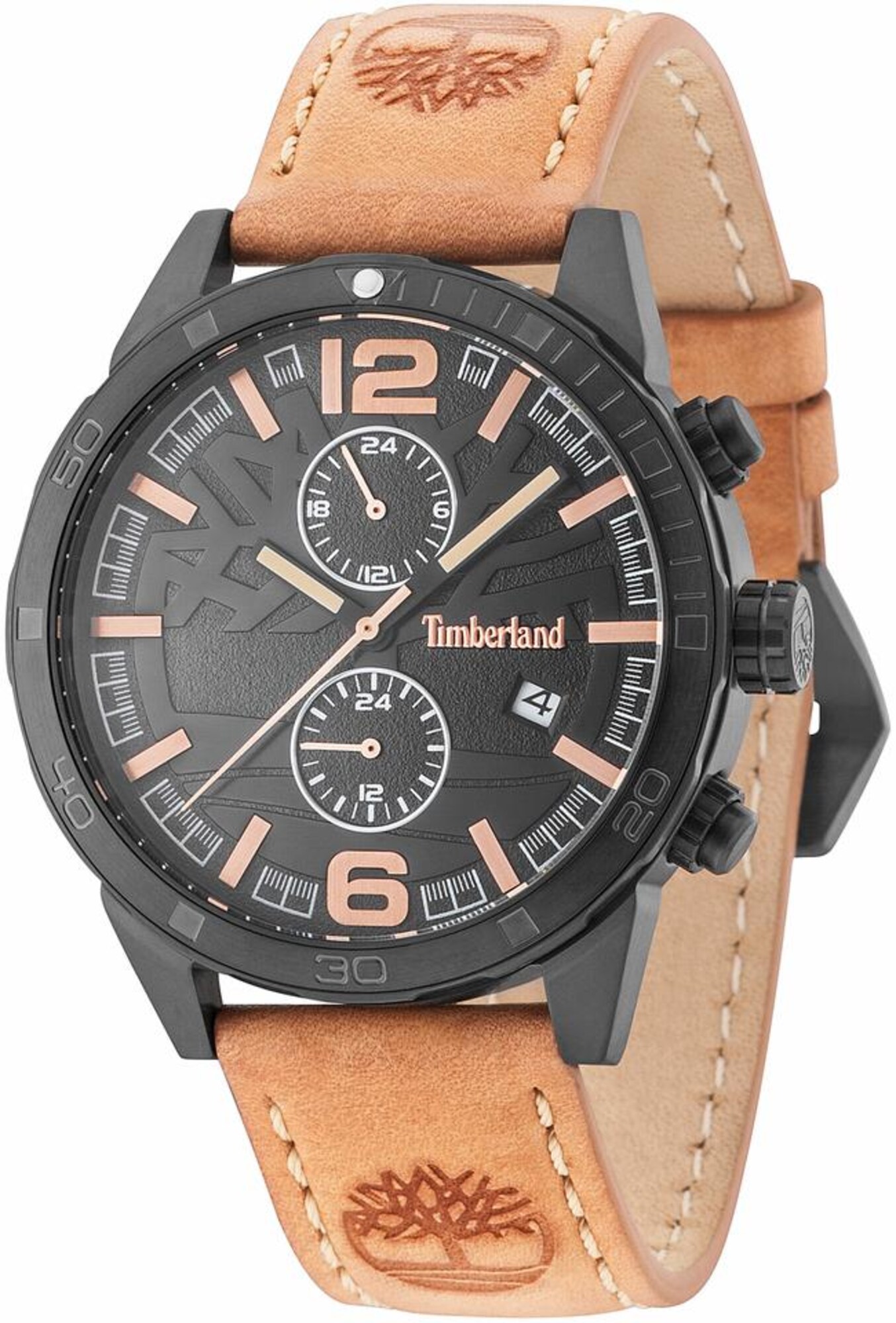TIMBERLAND Multifunktionsuhr »SAGAMORE, TBL.15256JSB.02« hellbraun / schwarz