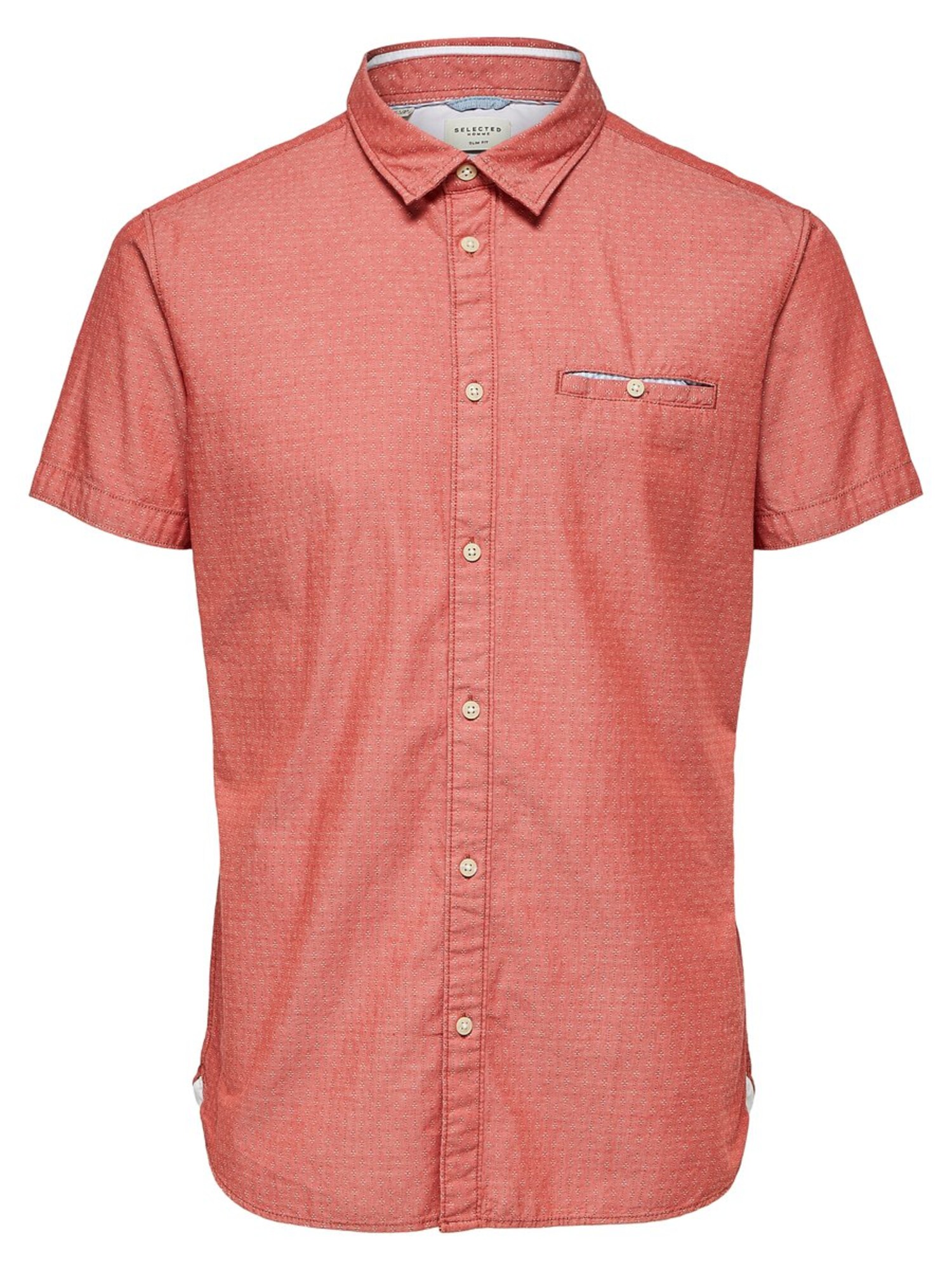 Selected Homme Heren Overhemd Pastelrood Wit selected homme kopen in de aanbieding