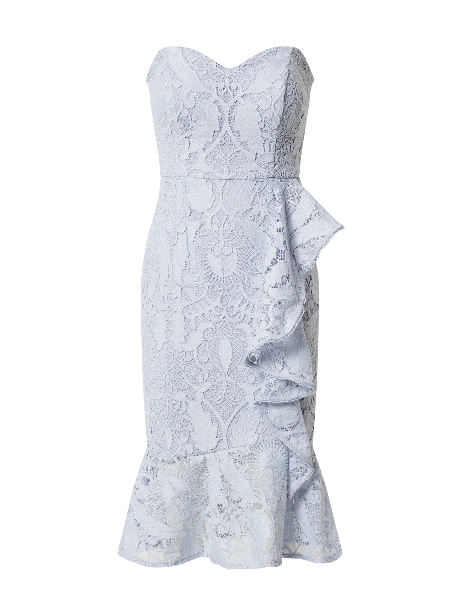 Lipsy Kokteilinė suknelė 'AC CORNFLOWER BANDEAU RUFFLE LACE'  safyro