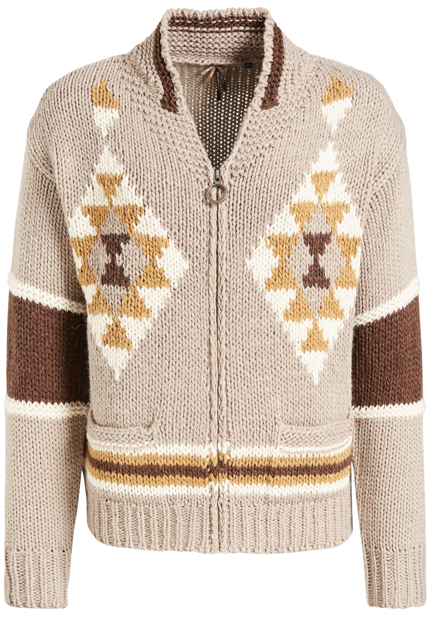 Khujo Dames Gebreid Vest Ilene Lichtbeige Bruin khujo kopen in de aanbieding