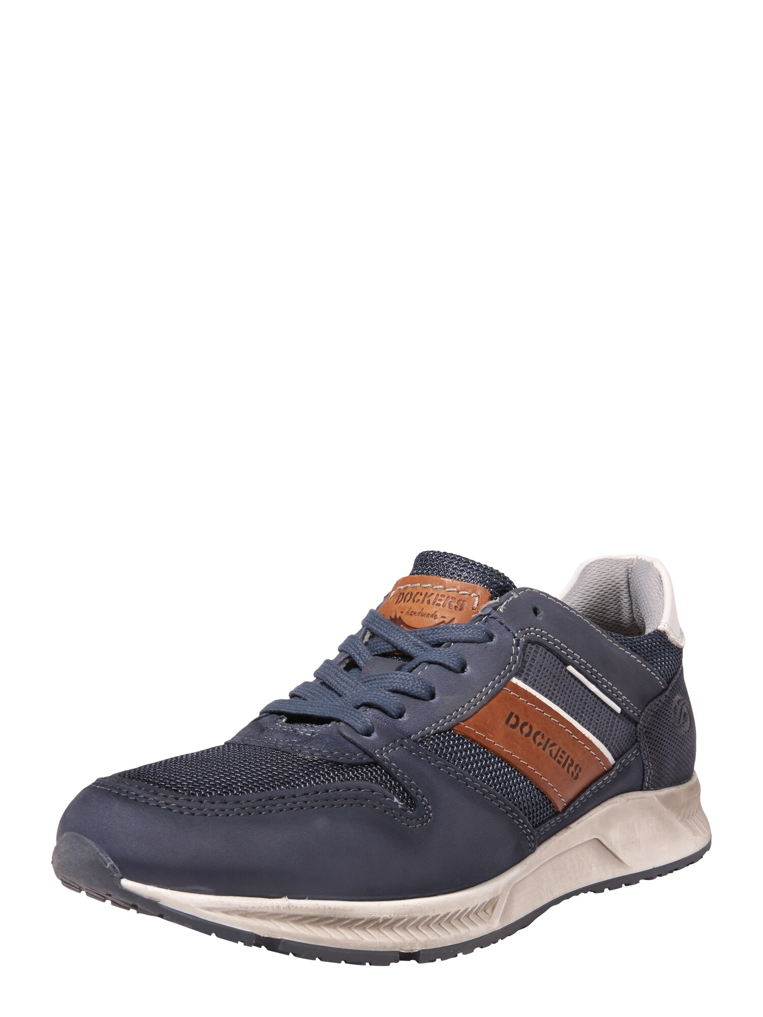 Dockers By Gerli Heren Sneakers Laag Navy Cognac Wit dockers by gerli kopen in de aanbieding
