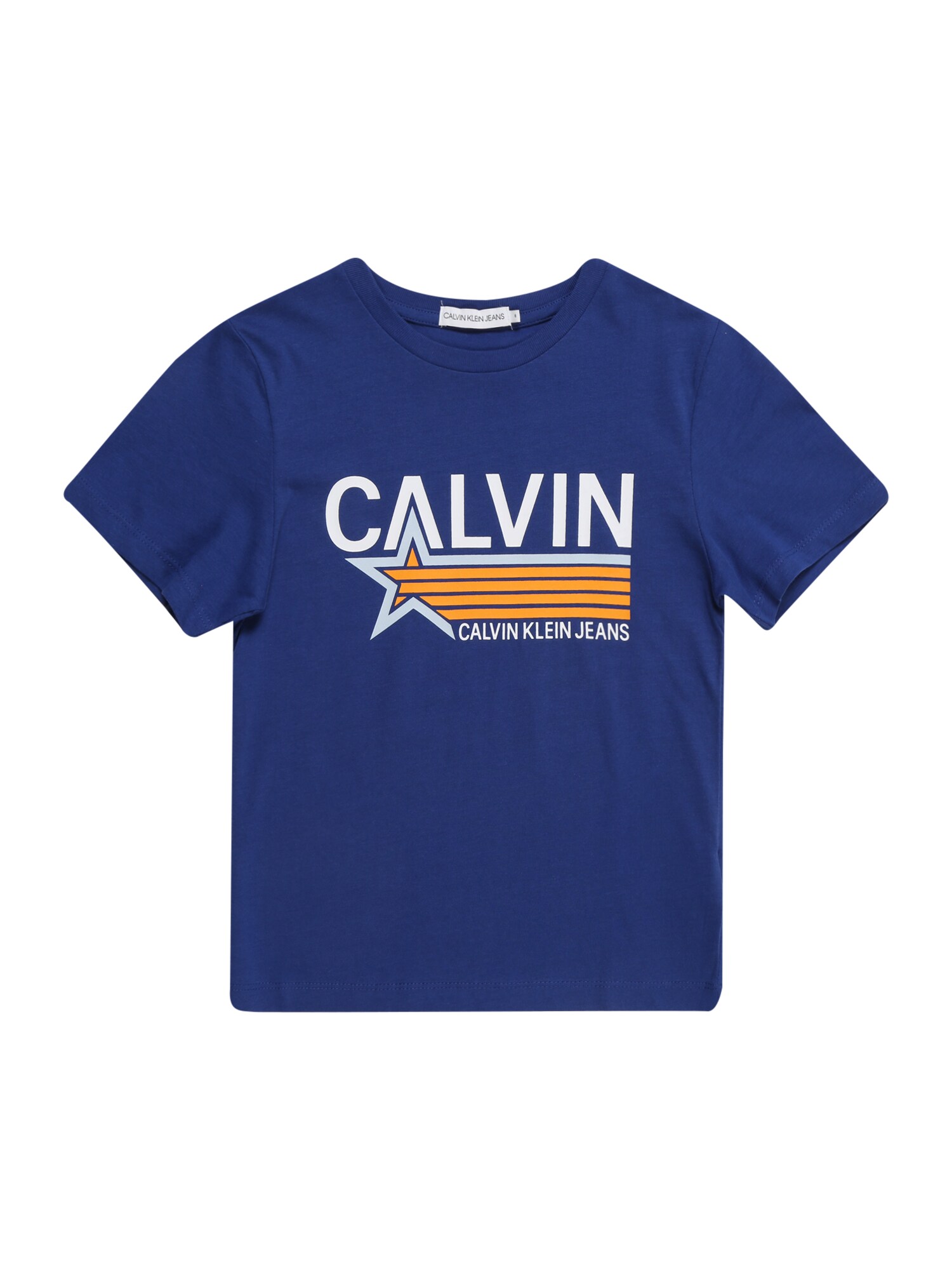 Calvin Klein Jeans Marškinėliai 'CALVIN STAR'  mėlyna / oranžinė / balta