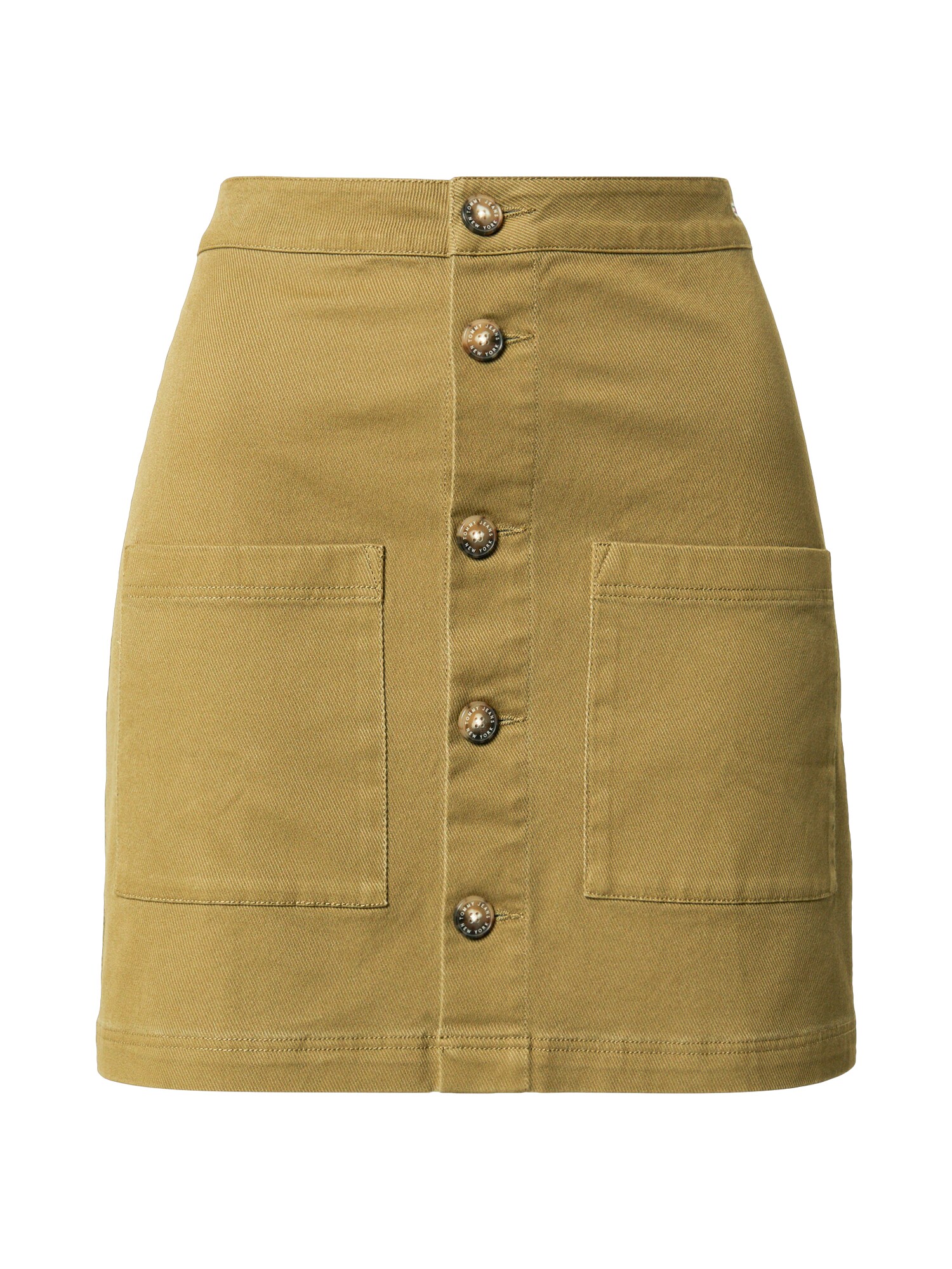 Tommy Jeans Sijonas 'CARPENTER SKIRT'  rusvai žalia