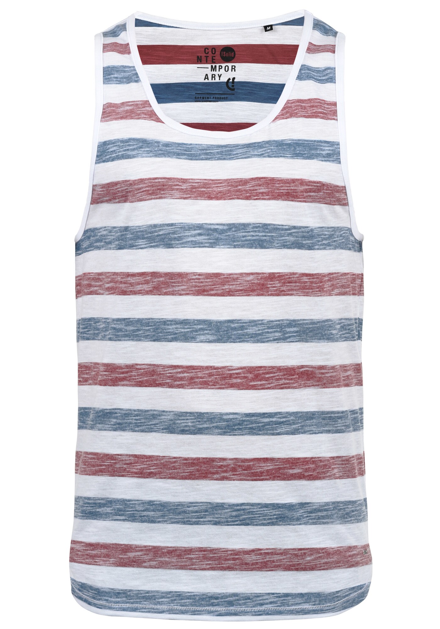 !Solid Camiseta 'Mende'  azul / burdeos / blanco