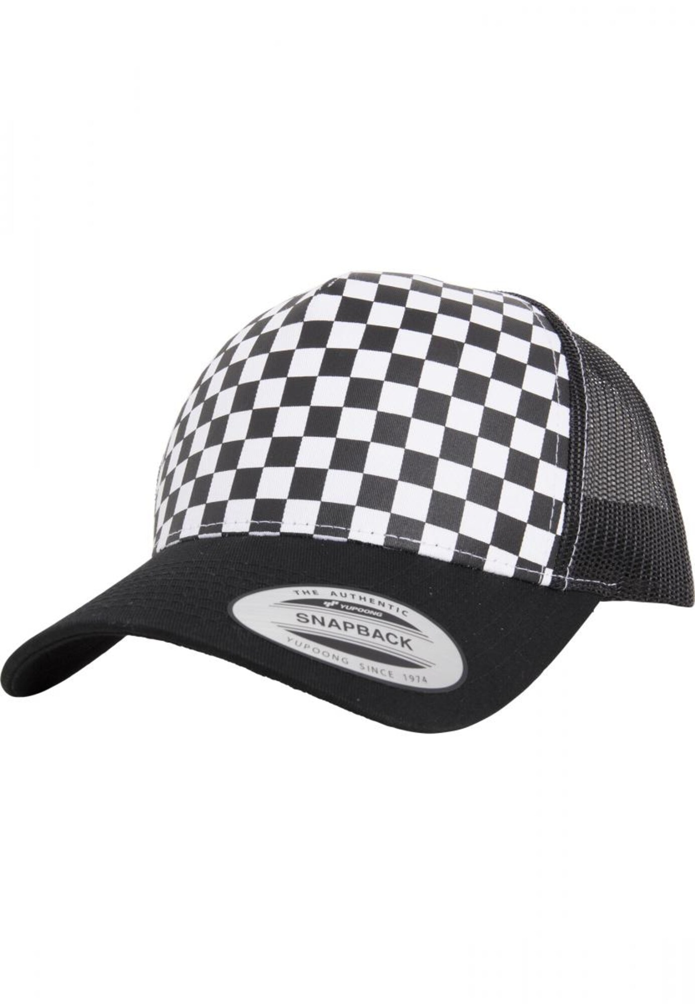 Flexfit Čiapka 'Checkerboard Retro Trucker'  čierna / biela