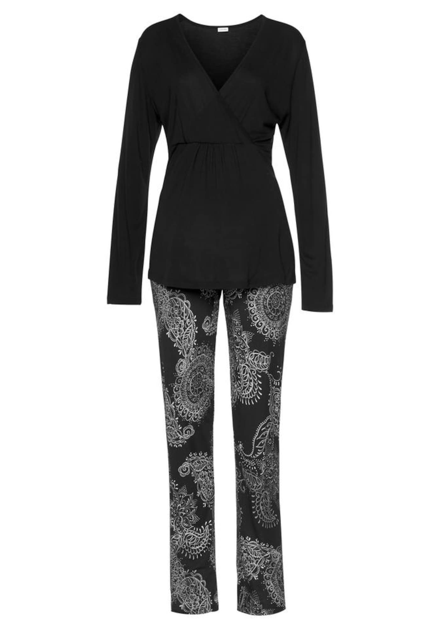 VIVANCE Pijama  albastru închis / alb