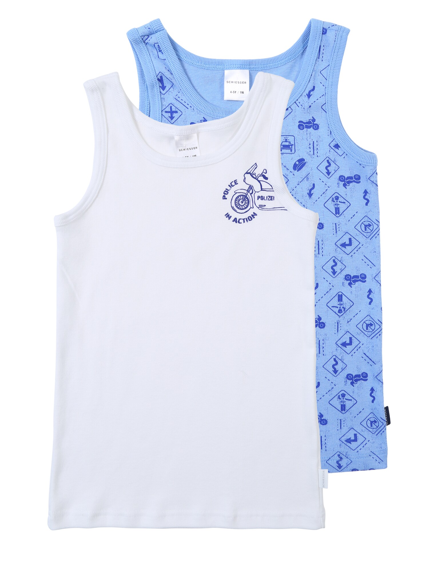 Schiesser Jongens Onderhemd Blauw Wit schiesser kopen in de aanbieding