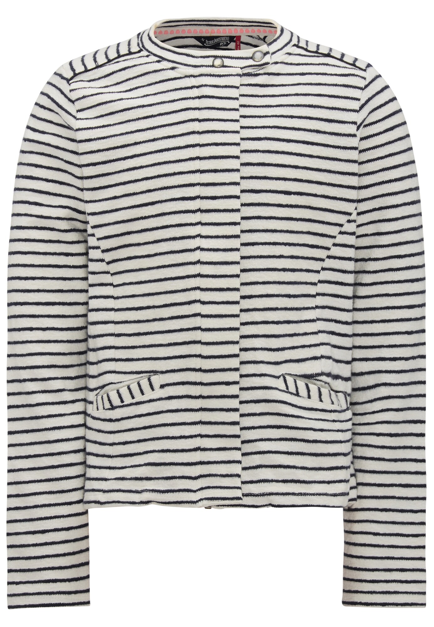 Petrol Industries Meisjes Gebreid Vest Zwart Natuurwit petrol industries kopen in de aanbieding