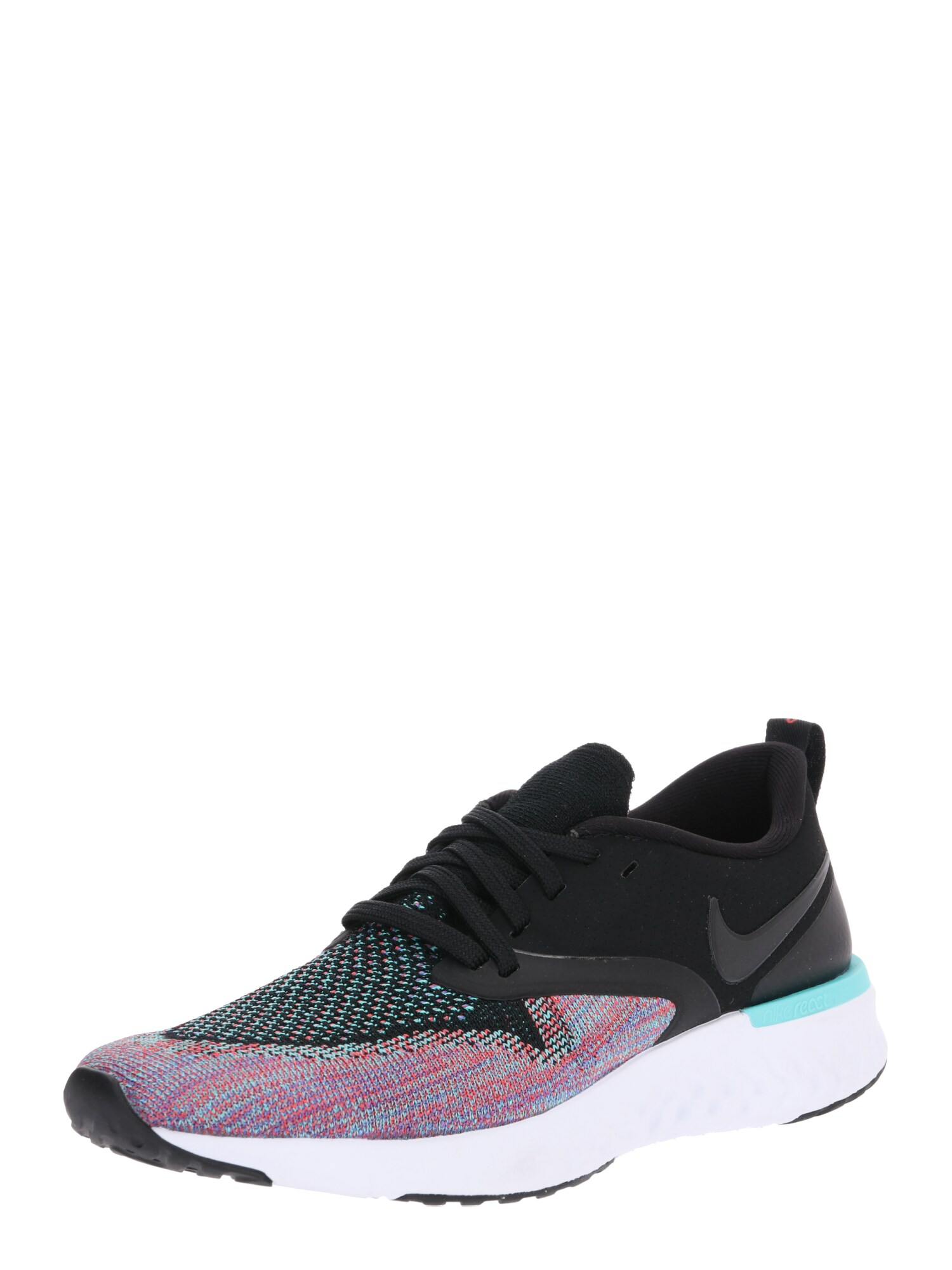 Nike Dames Loopschoen Odyssey React Flyknit 2 Aqua Lila Zwart nike kopen in de aanbieding