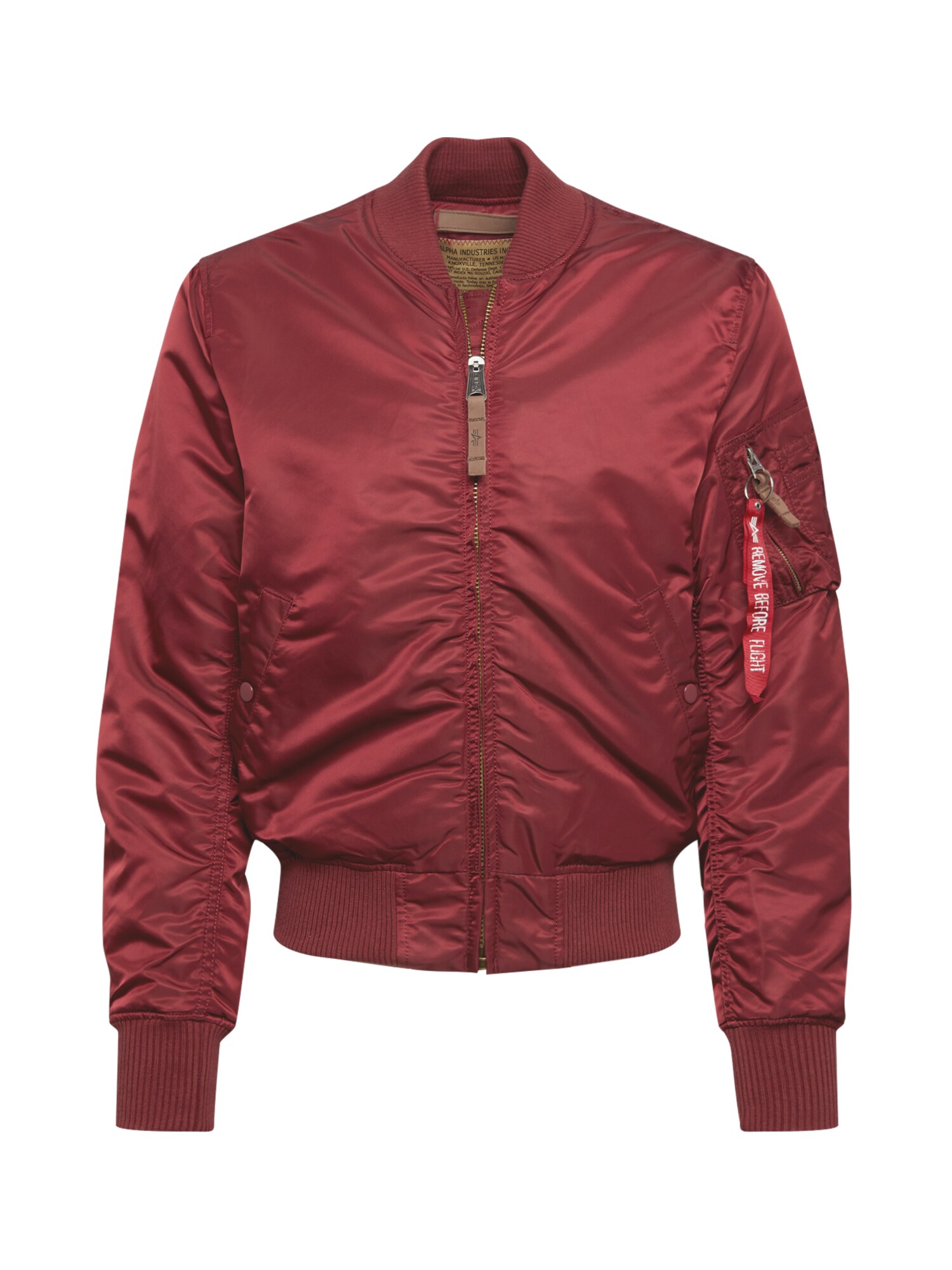 ALPHA INDUSTRIES Demisezoninė striukė 'MA-1 VF 59'  burgundiško vyno spalva