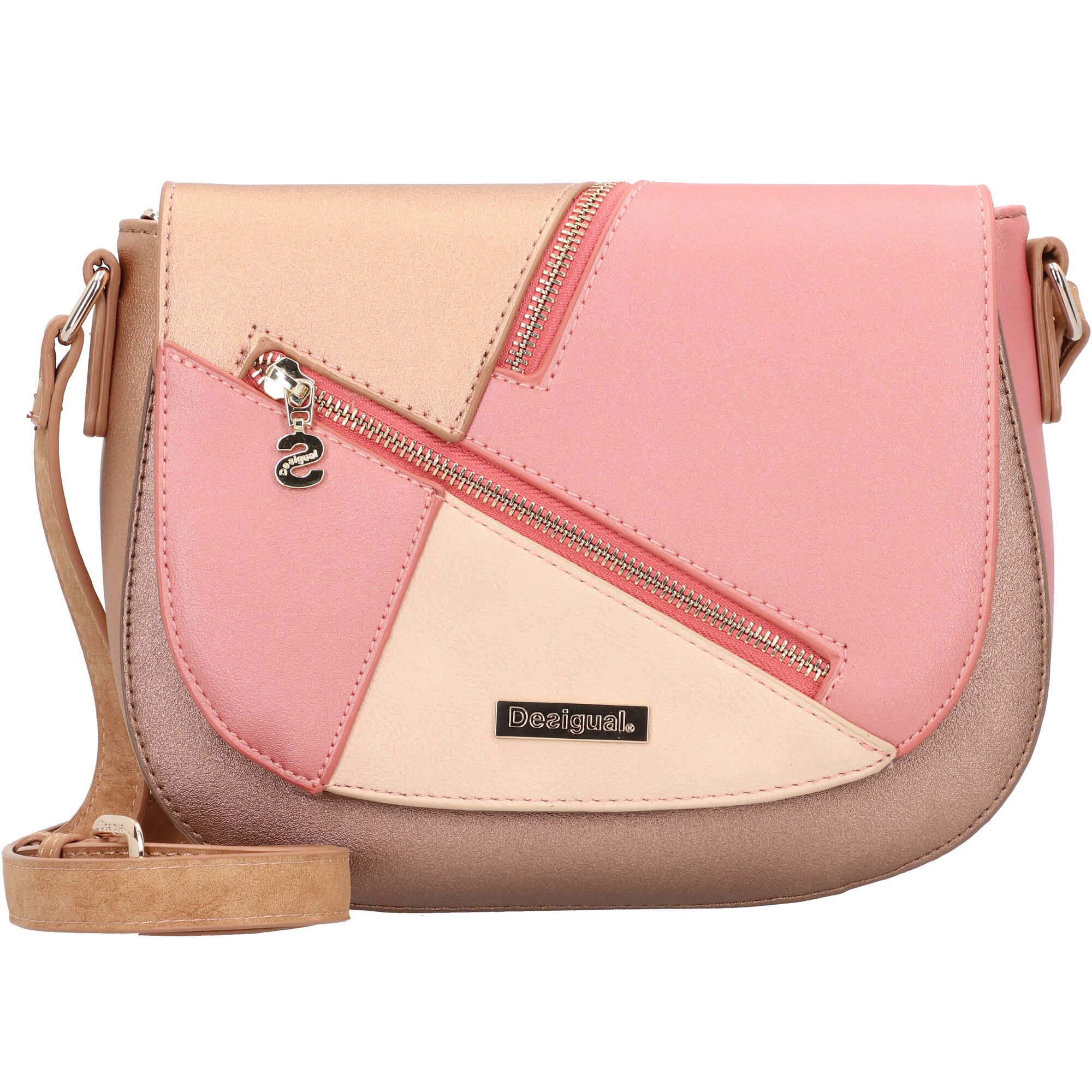 Desigual Dames Schoudertas Bols Helios Varsovia Beige Koraal Platina desigual kopen in de aanbieding