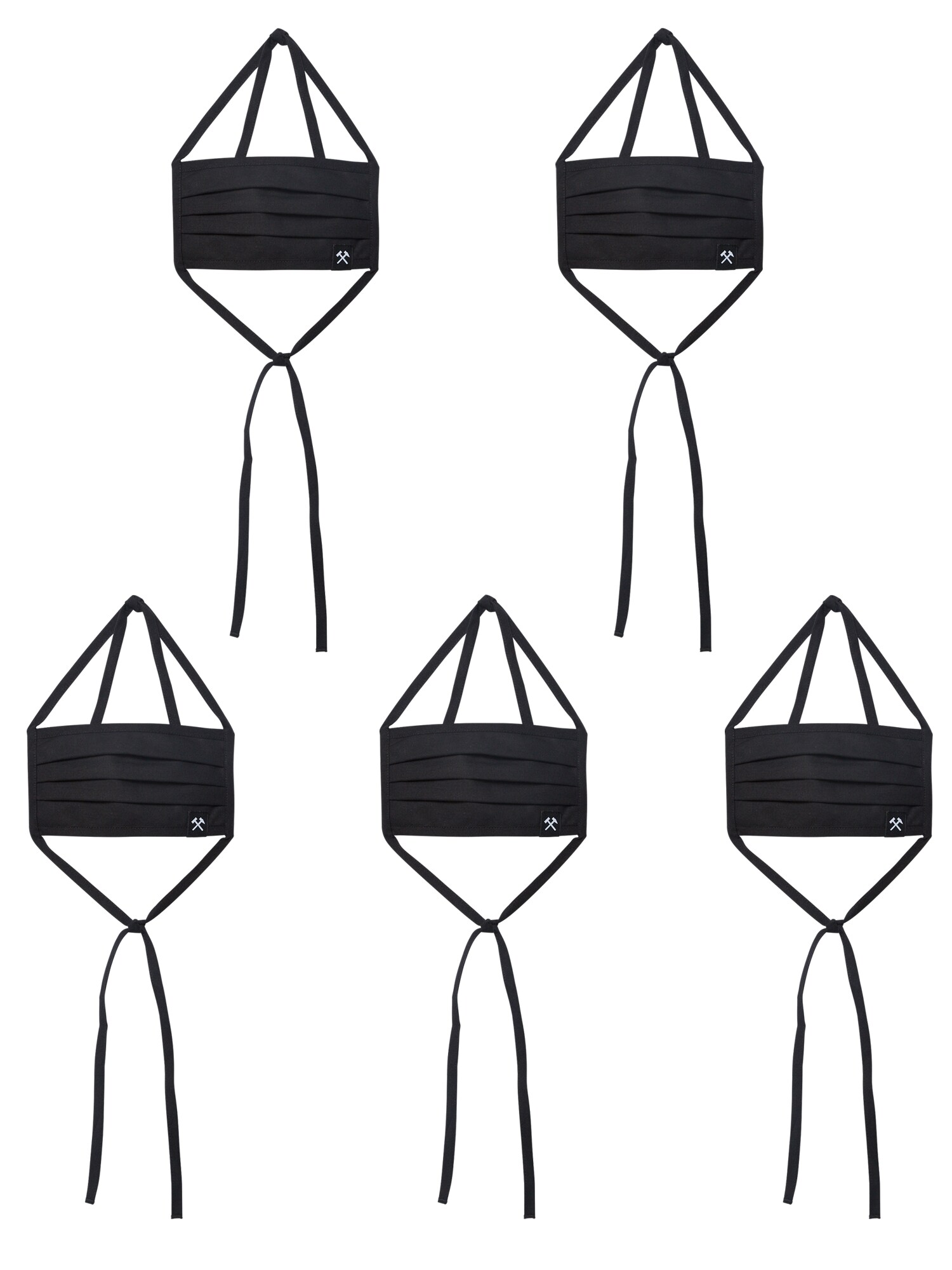 Grubenhelden Veido kaukė '5er Pack'  juoda