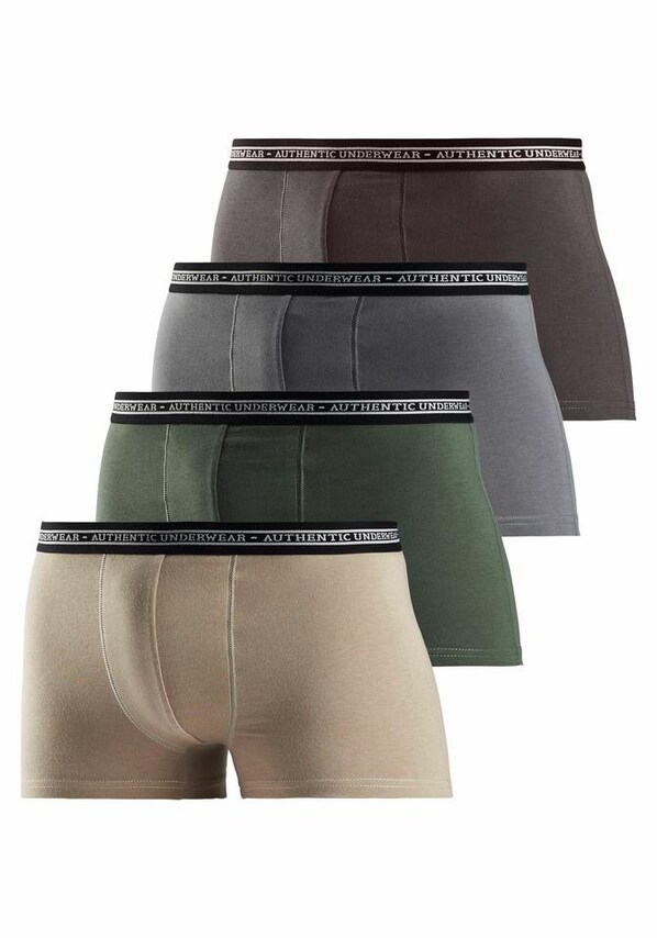 AUTHENTIC UNDERWEAR, Boxeralsók, bézs, barna, szürke & zöld, 4 kép a 24 közül