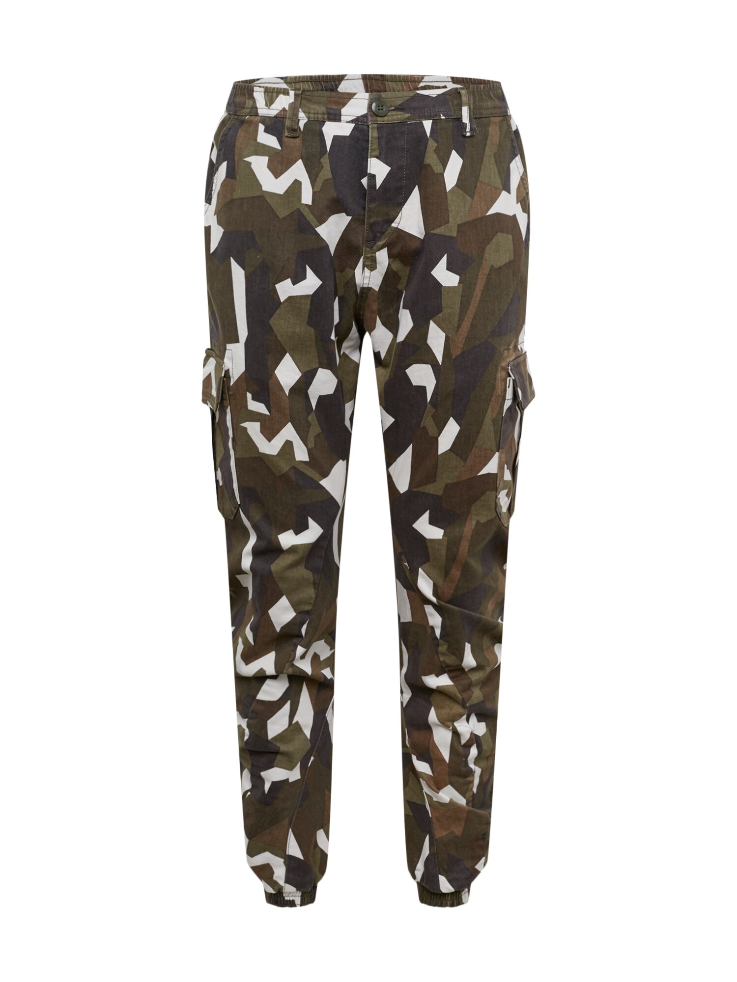 Urban Classics Heren Cargobroek Kaki Wit urban classics kopen in de aanbieding