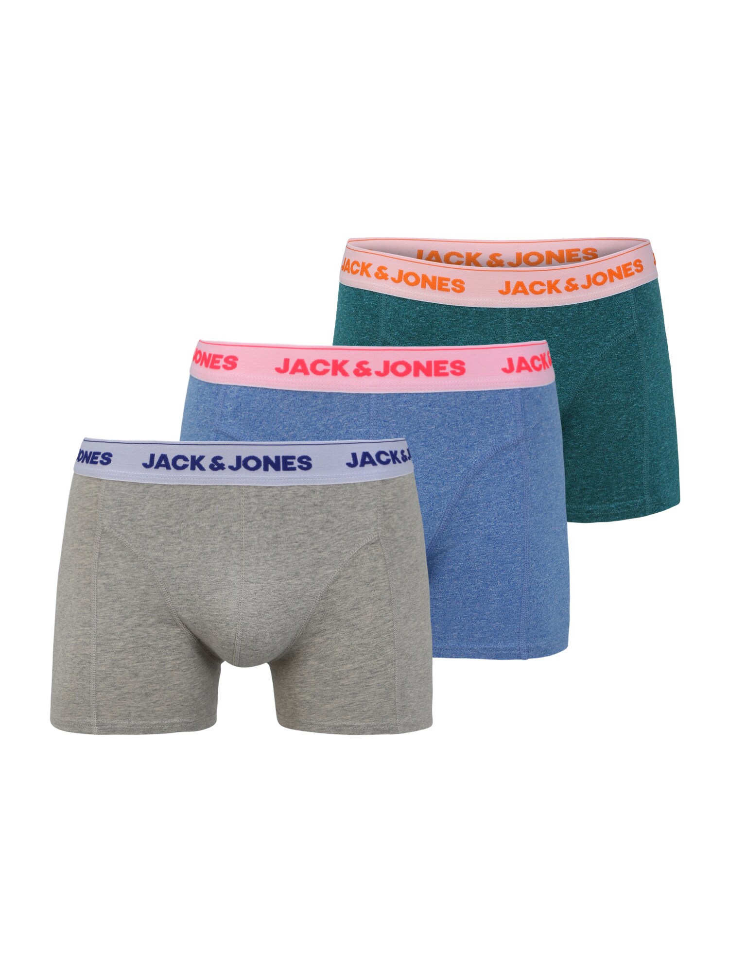 JACK & JONES Boxer trumpikės 'SUPER TWIST'  šviesiai pilka / žalia / šviesiai mėlyna