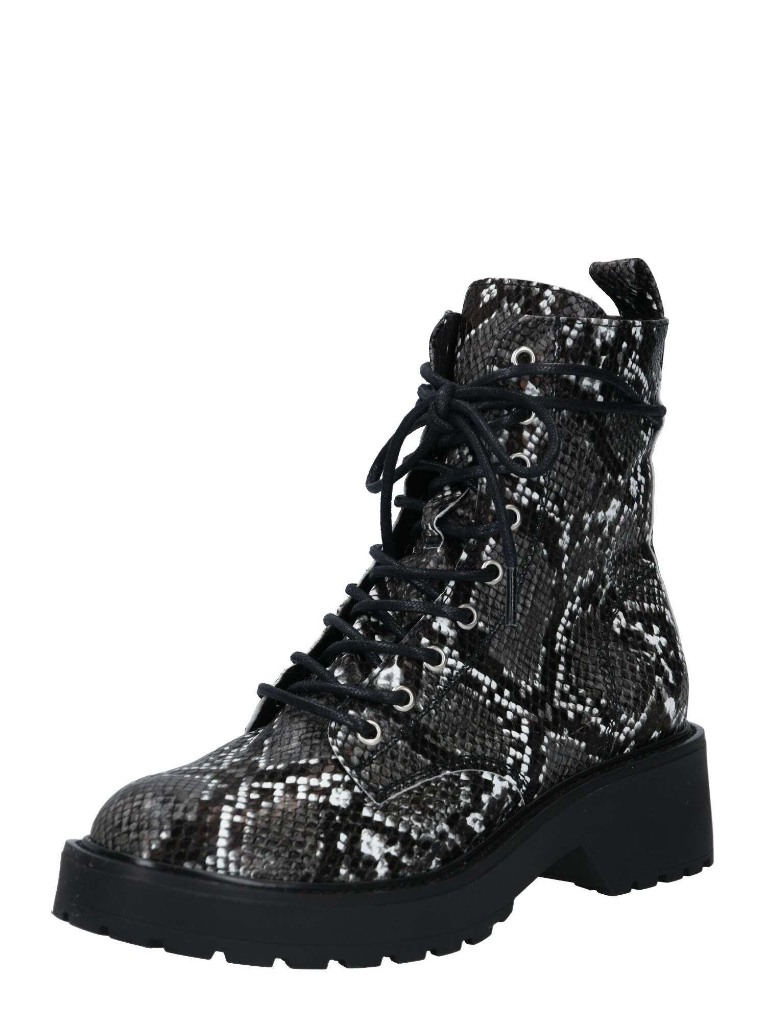 STEVE MADDEN Suvarstomieji kulkšnis dengiantys batai 'Tornado'  balta / tamsiai pilka / antracito