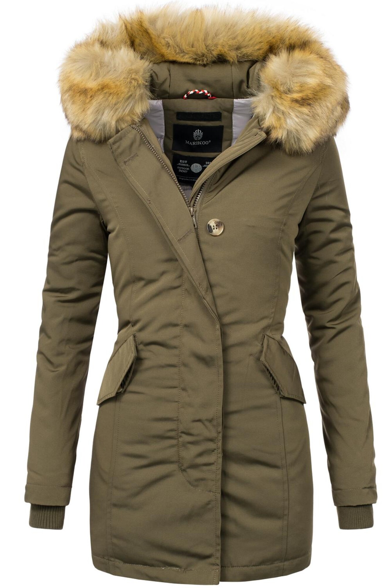 MARIKOO Téli parka 'Karmaa'  khaki akciós termékkép 1