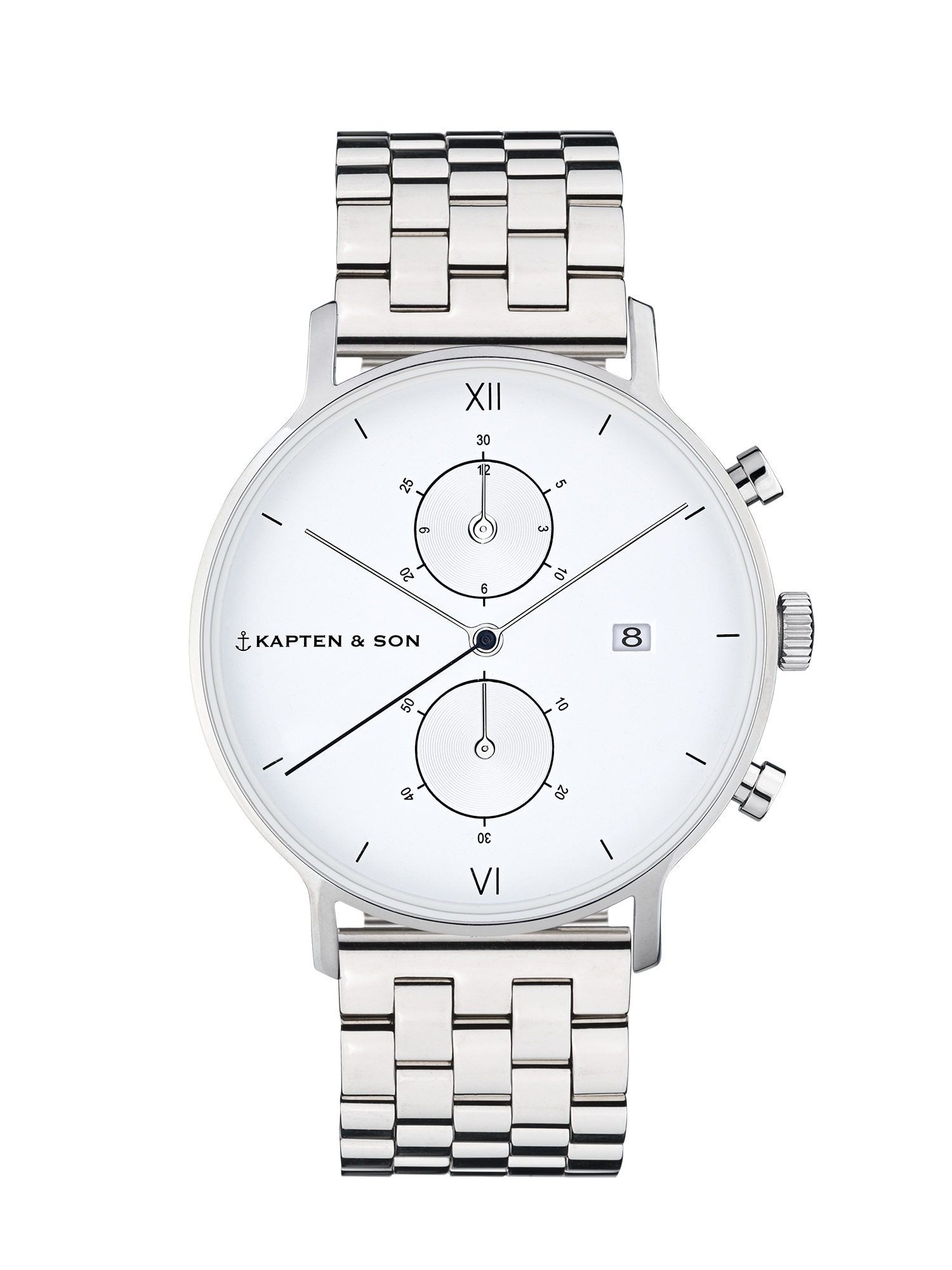 Kapten & Son Ceas analogic Chrono Silver Steel  argintiu