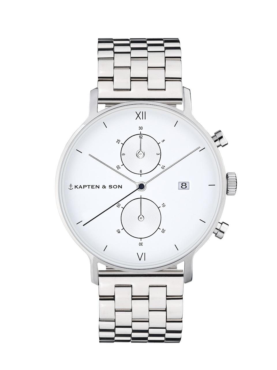 Analog klocka 'Chrono Silver Steel'