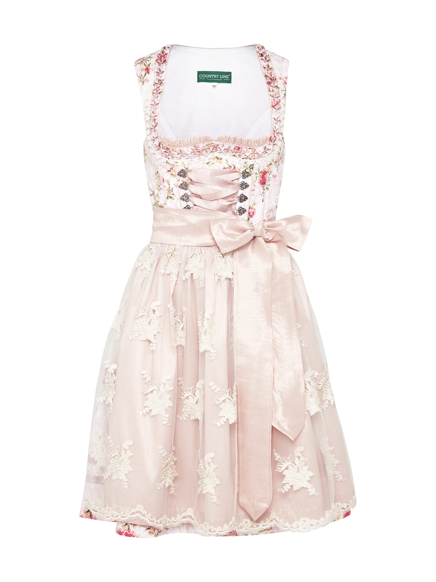 Country Line Dames Dirndl Creme Rosa country line kopen in de aanbieding