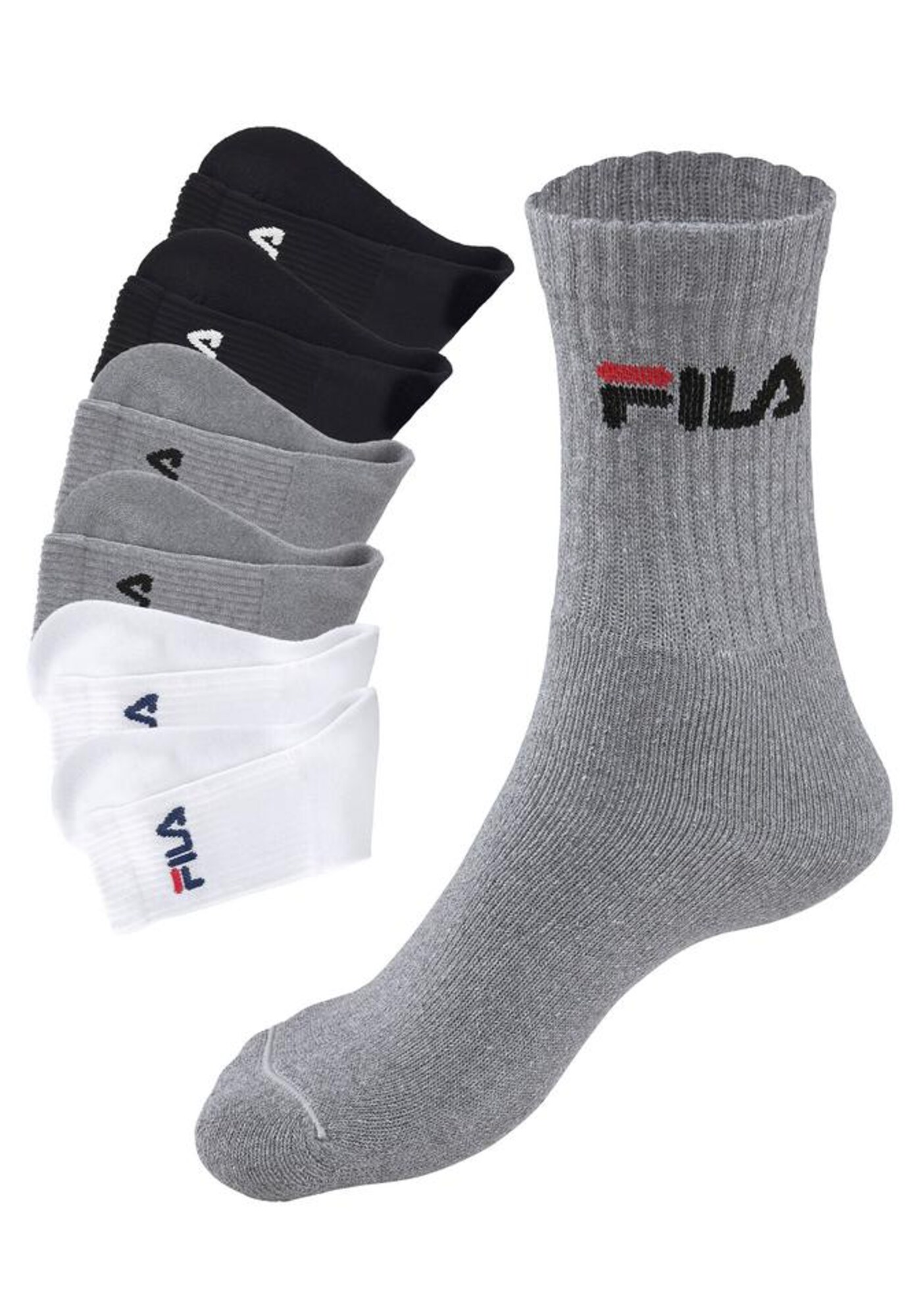 FILA Ponožky  sivá melírovaná / čierna / biela