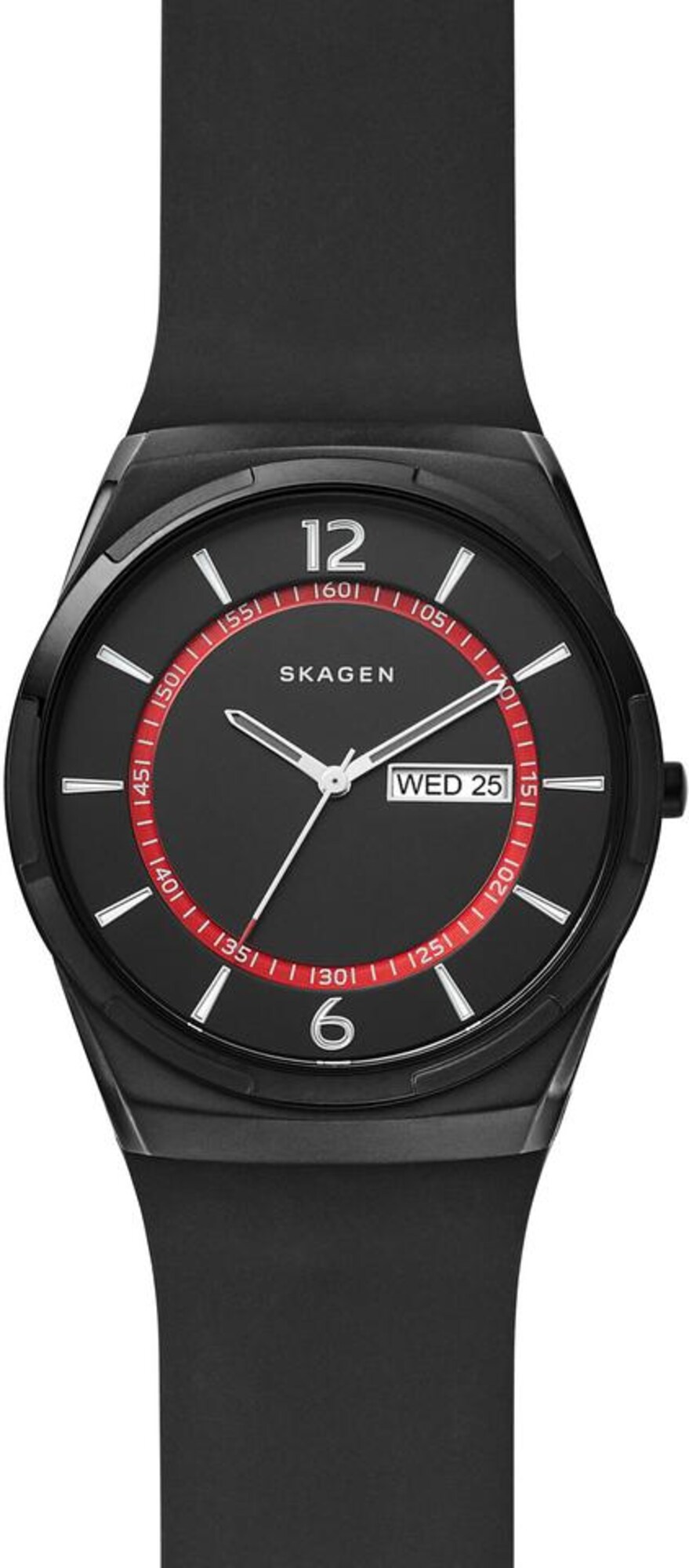 SKAGEN Uhr ''''Melbye'''' rot / schwarz / weiß