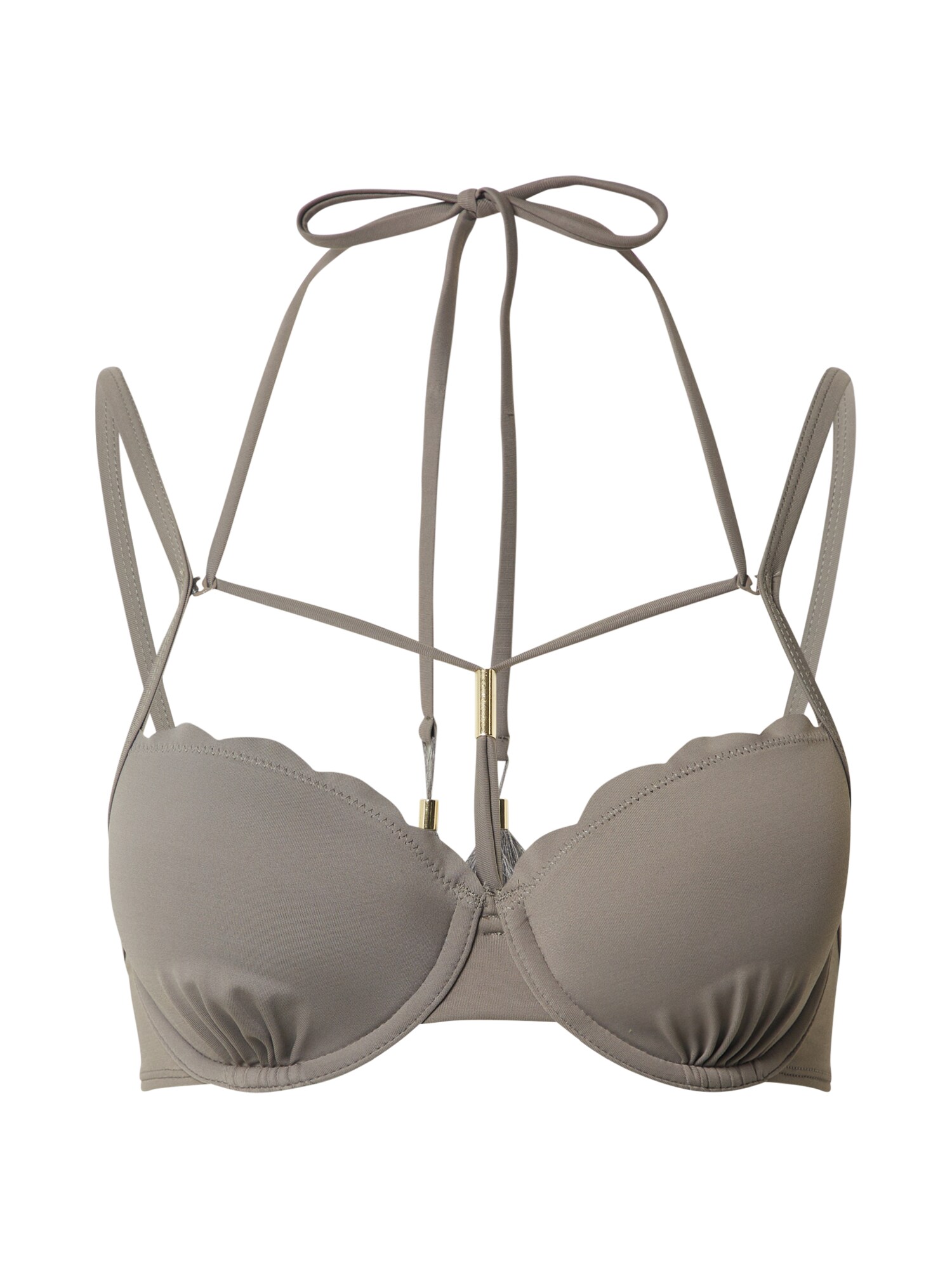 Hunkemöller Bikinio viršutinė dalis 'Scallop'  rausvai pilka / tamsi smėlio