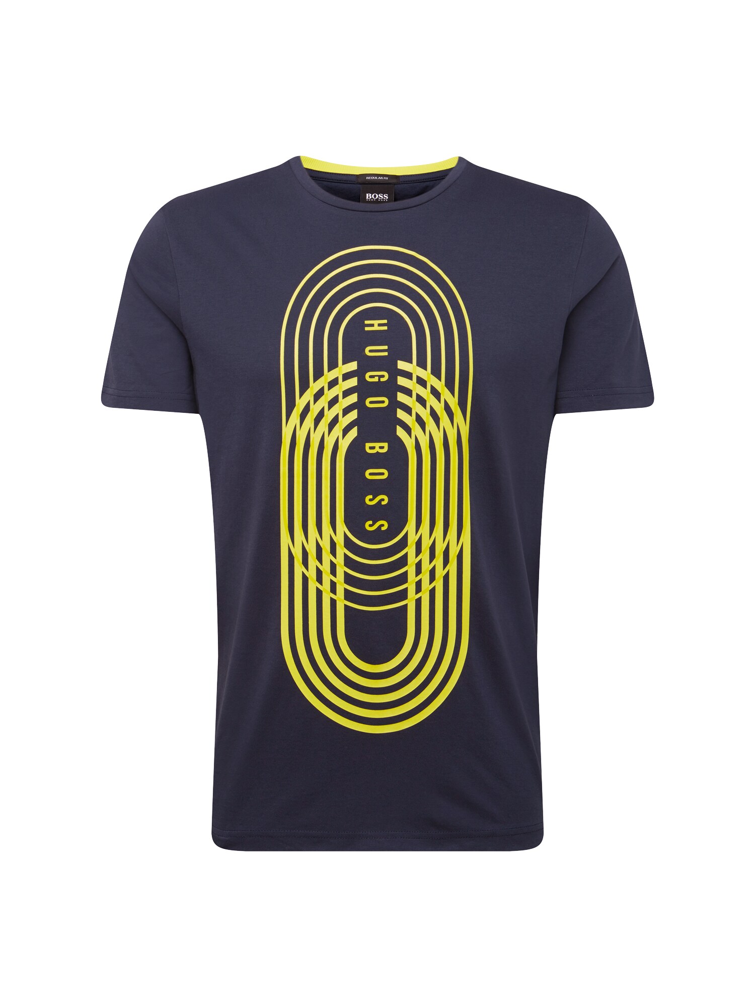 Boss Heren Shirt Teeonic Navy Geel boss kopen in de aanbieding