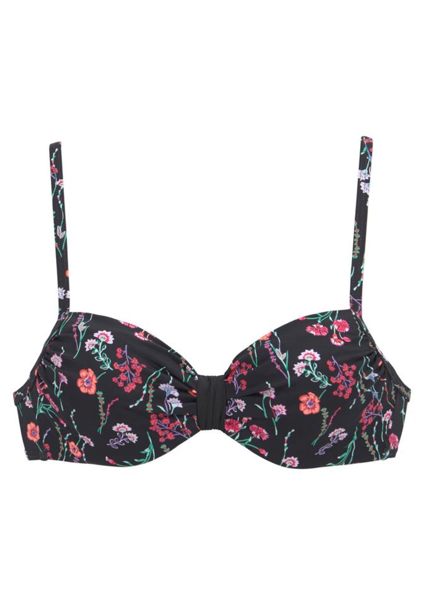 LASCANA Bikinový top 'Bloom'  zmiešané farby / čierna
