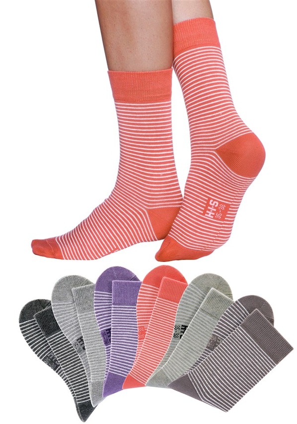 H.I.S, Ponožky, šedá, fialová, červená & černá, obrázek 2 z 2