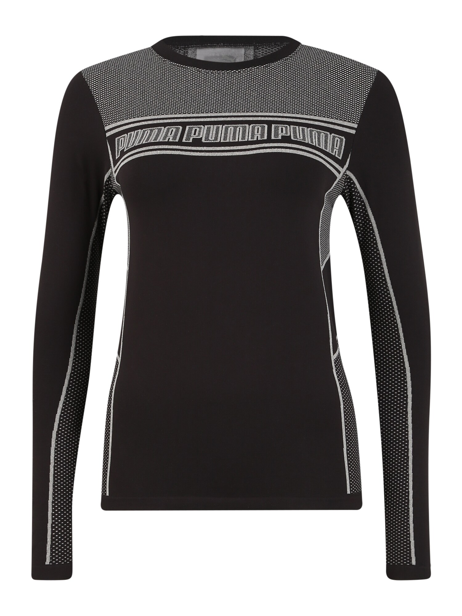 PUMA Sportiniai marškinėliai 'Evostripe'  pilka / juoda / balta