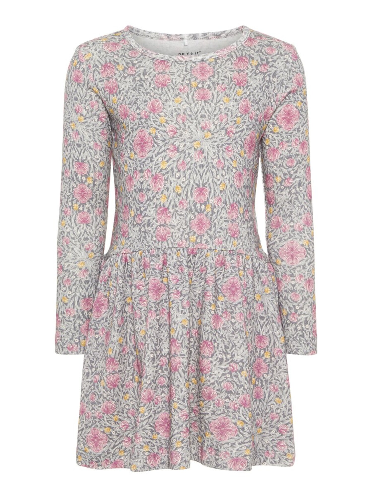 Name It Meisjes Jurk Geel Grijs Rosa name it kopen in de aanbieding