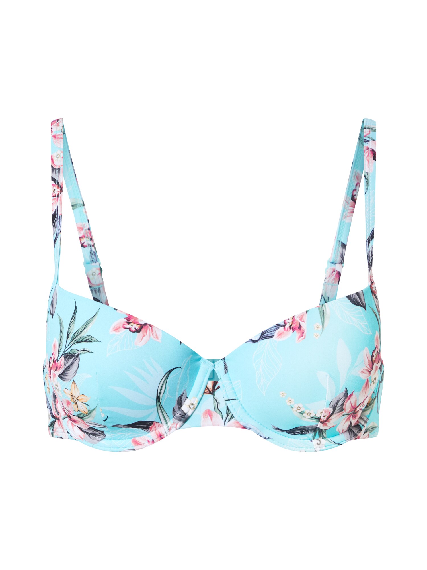 Hunkemöller Bikinio viršutinė dalis  šviesiai mėlyna / žolės žalia / rožinė