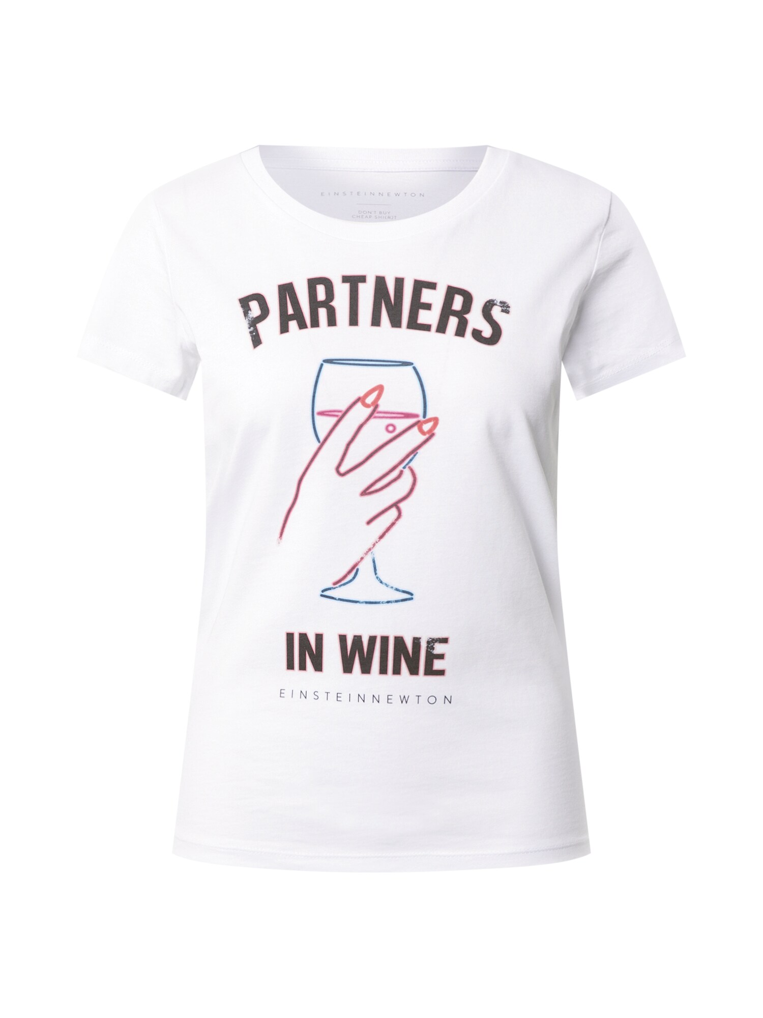 EINSTEIN & NEWTON Marškinėliai 'Partners'  balta / juoda / raudona / mėlyna