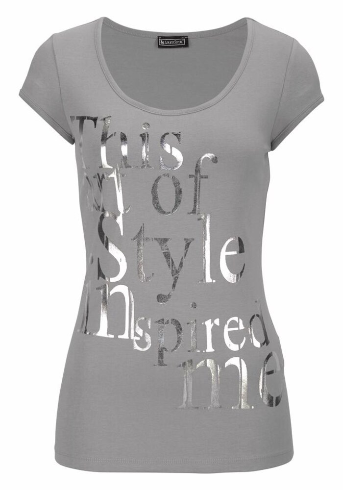 LAURA SCOTT Print-Shirt Damen Größe XXS grau