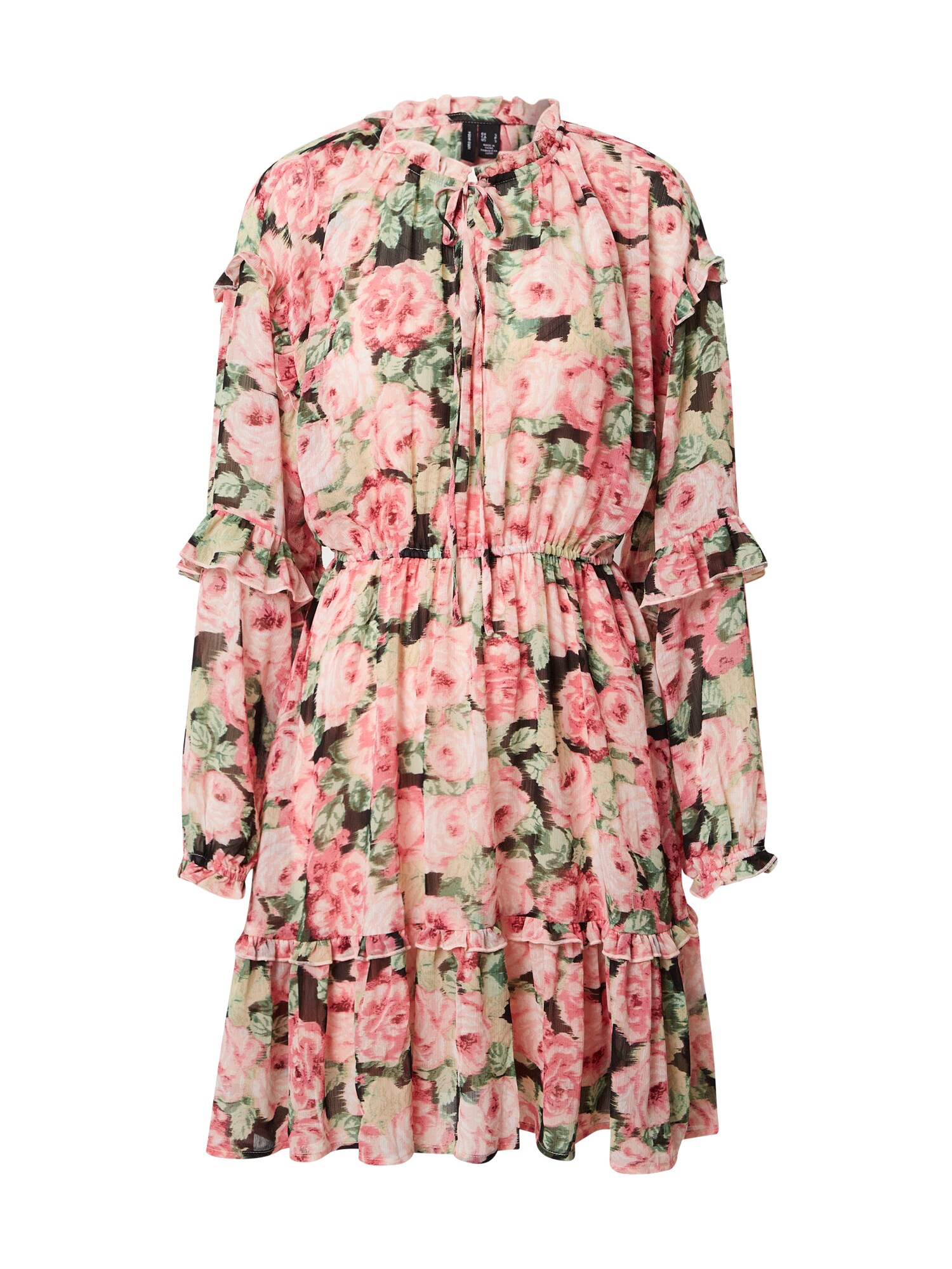 VERO MODA Palaidinės tipo suknelė 'Cleo'  juoda / rožių spalva / žolės žalia